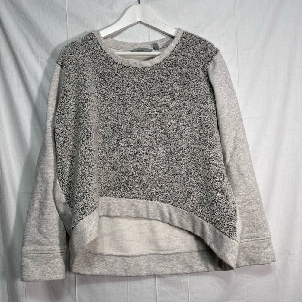 Athleta Heather Pacific Gray Mixed Media Pacific Crewneck Sweatshirt XL